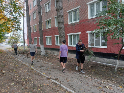 24.10.23 г. студенты ГБПОУ КК АИСТ оказали помощь в опиле деревьев, а также провели субботник.